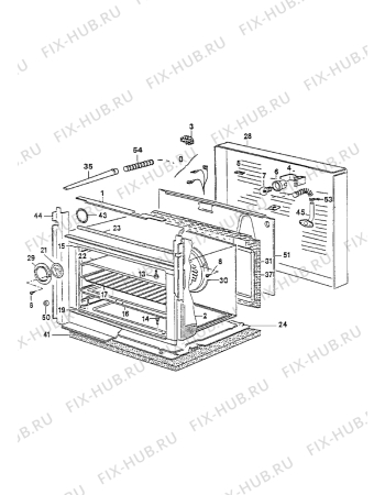 Взрыв-схема плиты (духовки) Electrolux EOB343K1 - Схема узла Oven equipment